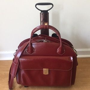 Leather computer travel bag